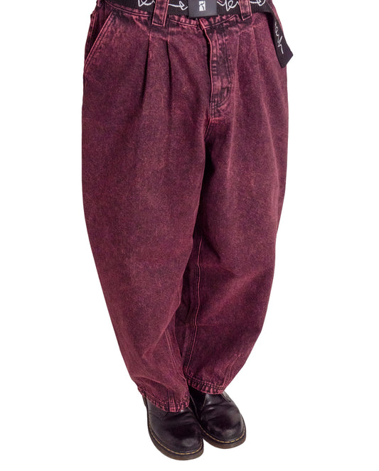 Ballon Pant - Red Acid Denim Wash