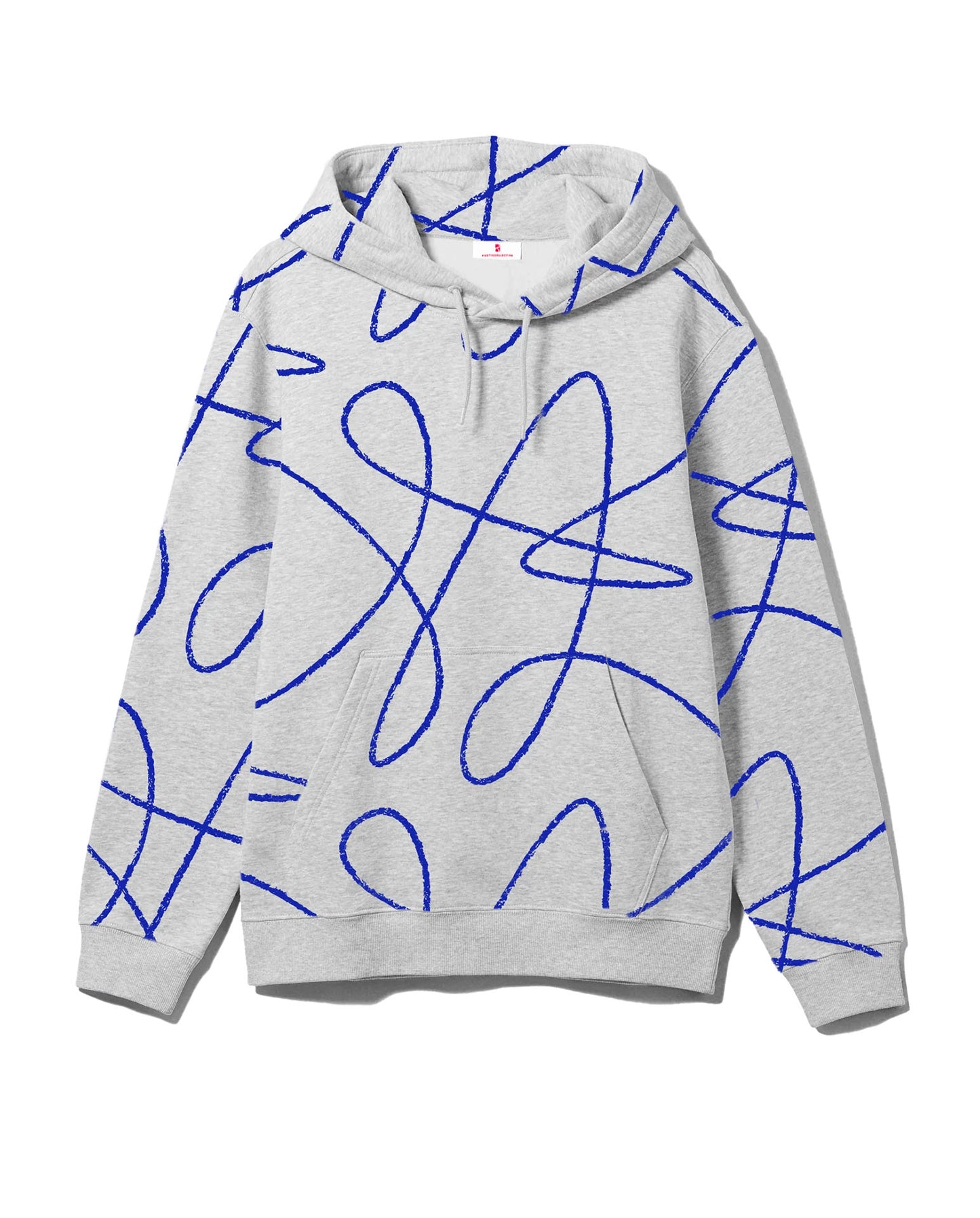 Doodle Pattern Hoodie - Heather Grey