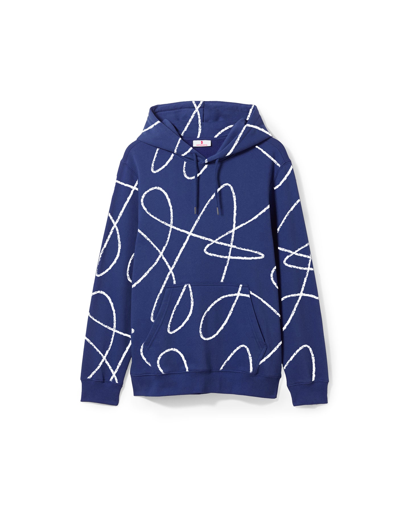 Doodle Pattern Hoodie - Blue