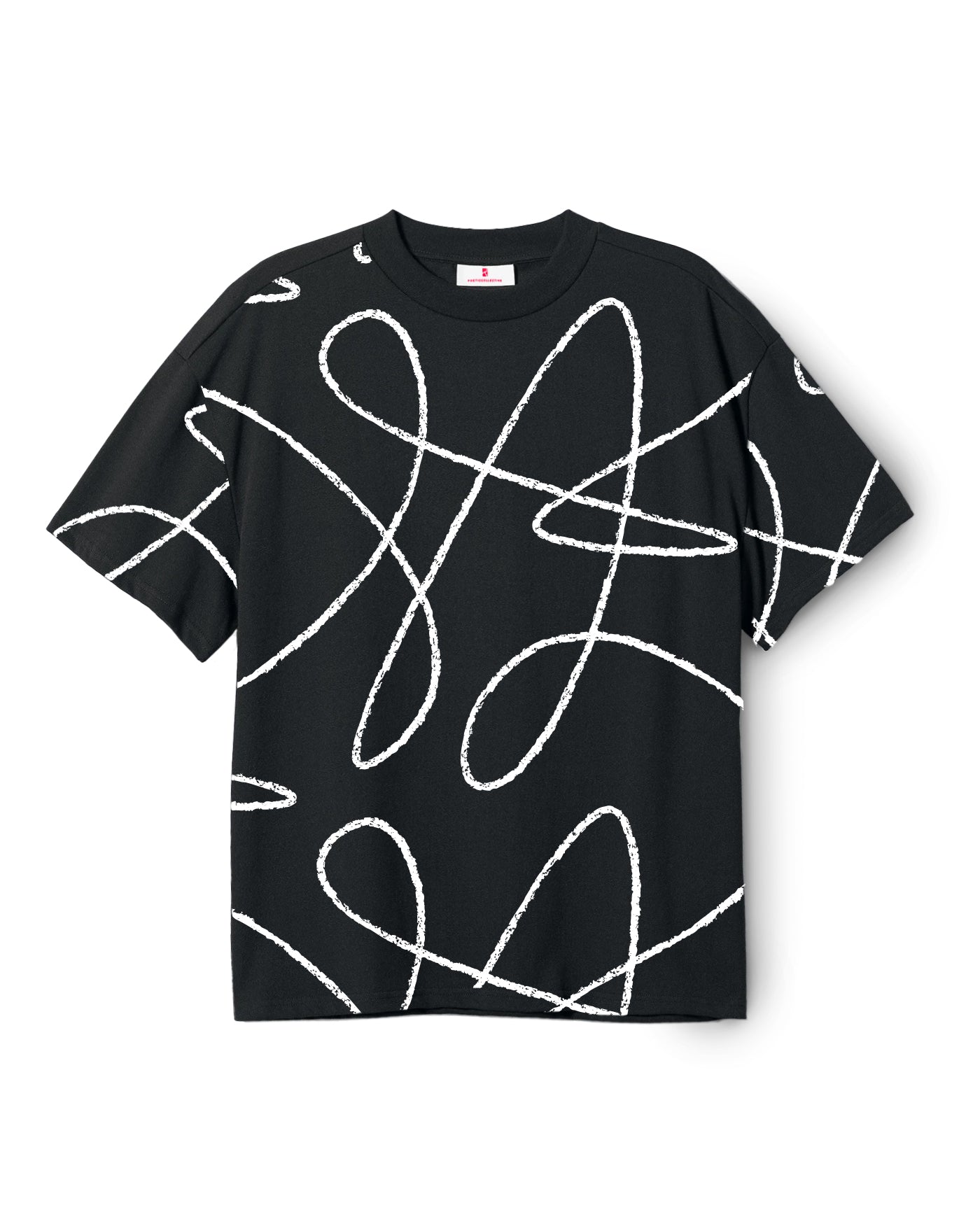 Doodle Pattern T-Shirt - Black