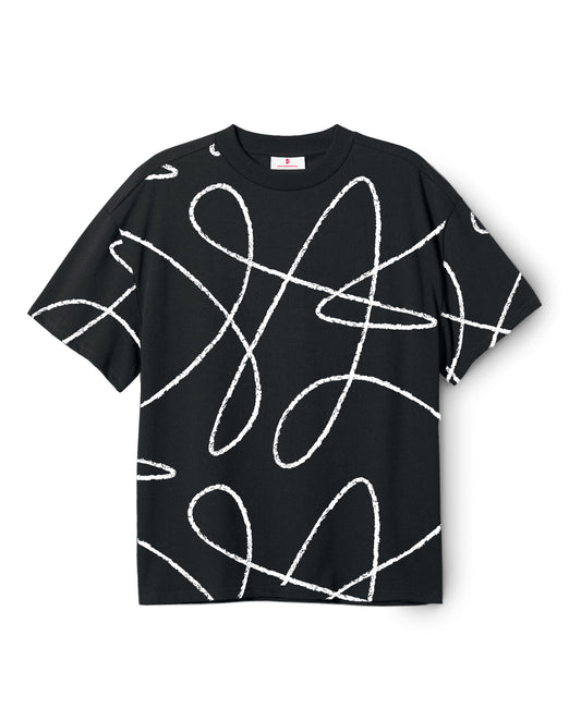 Doodle Pattern T-Shirt - Black