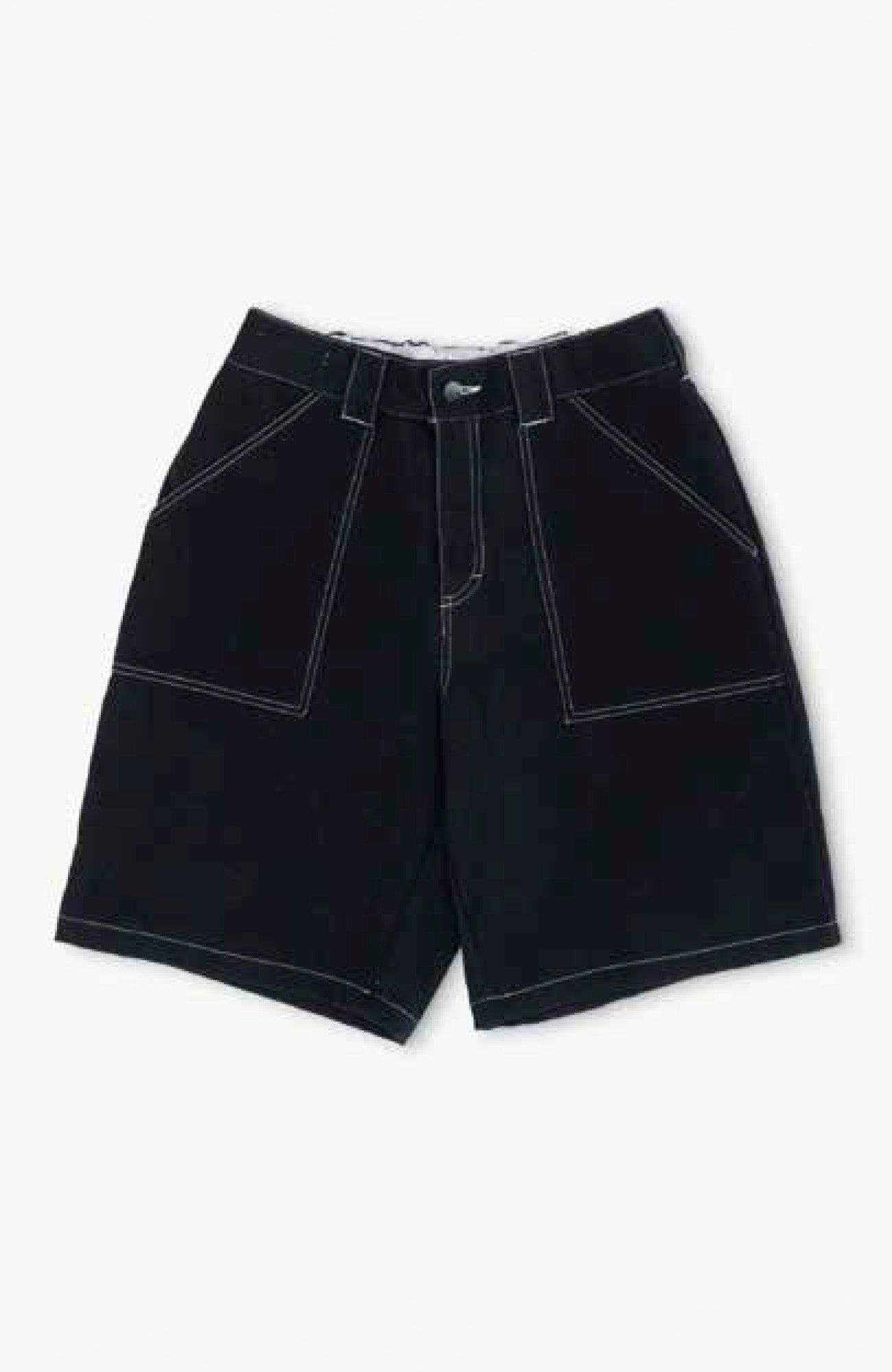 Painter Shorts - Black denim w. white stitiching