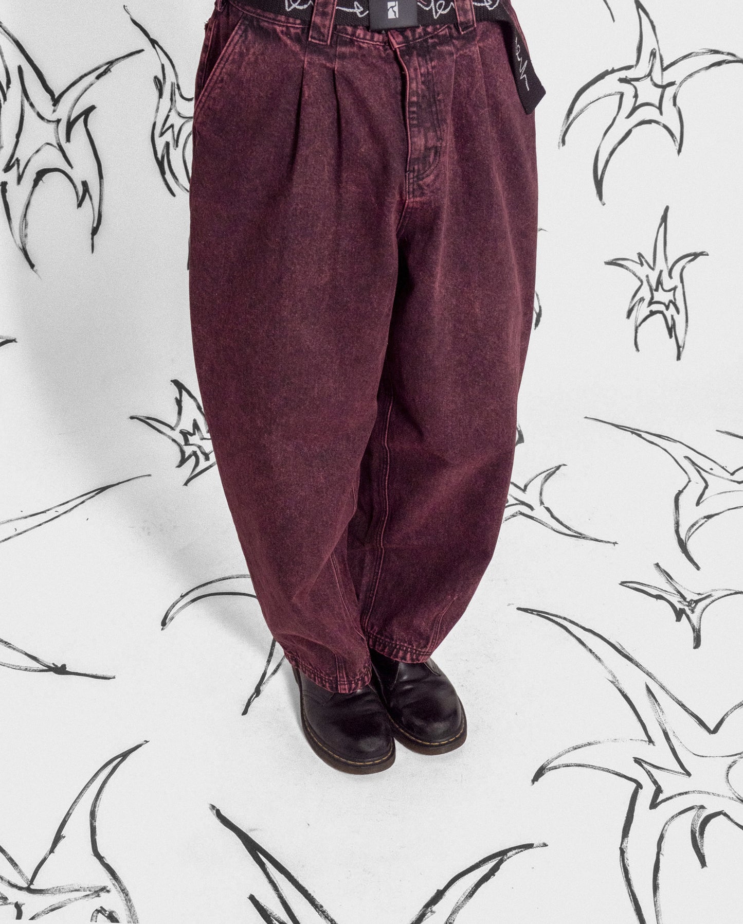 Ballon Pant - Red Acid Denim Wash