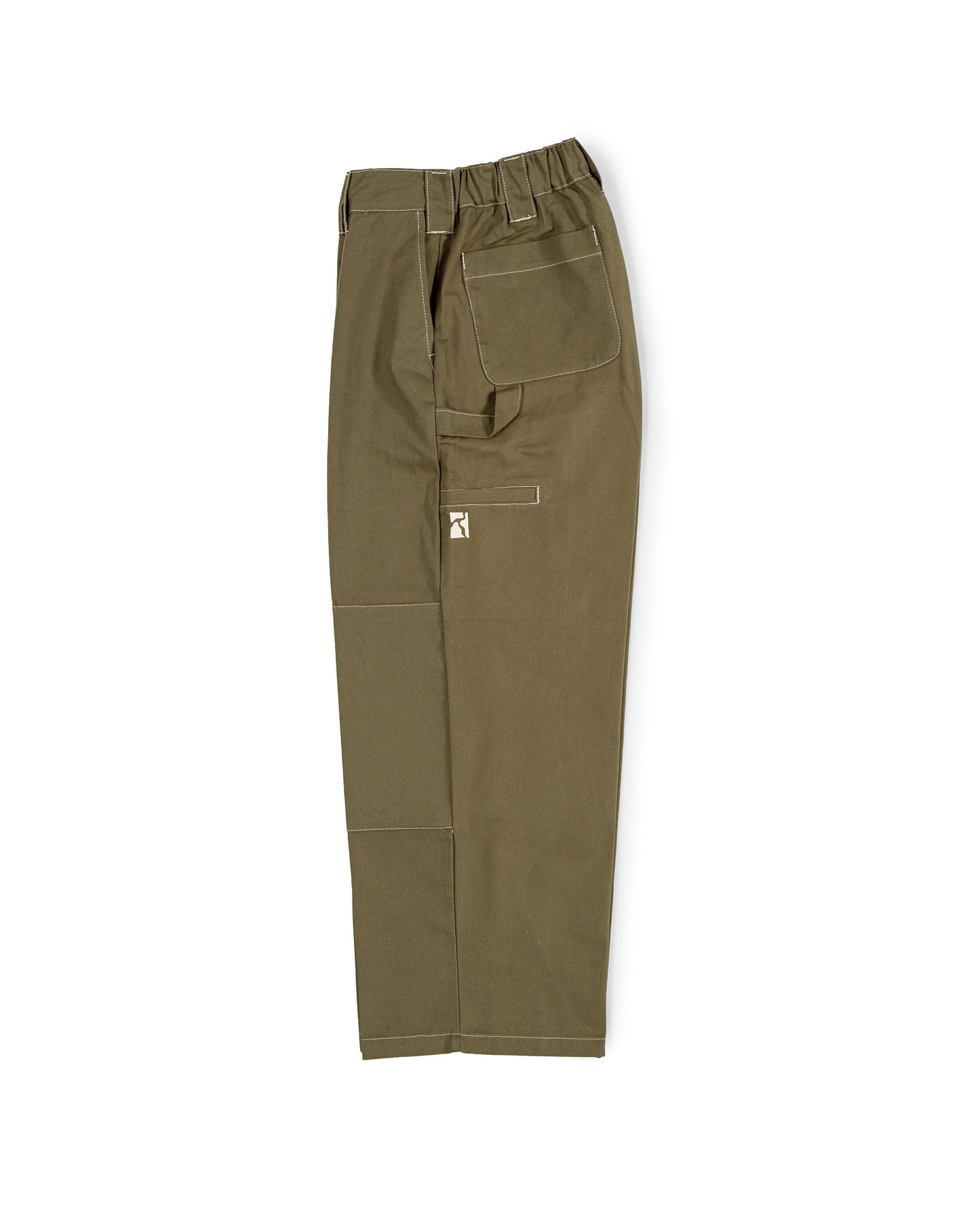 Sculptor Pant - Olive Canvas with White Stitching