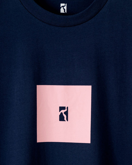 Premium Box T-Shirt – Navy / Pink
