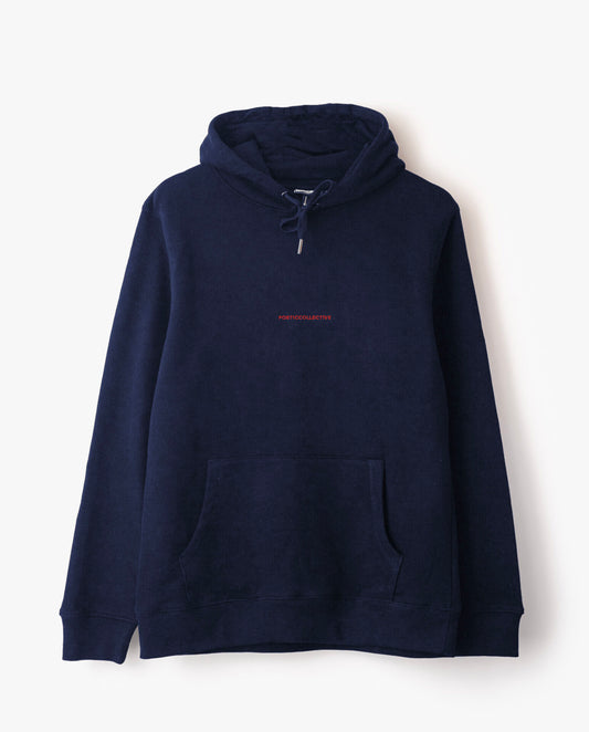 Box Hoodie - Navy/red