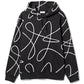 Doodle pattern hoodie - black