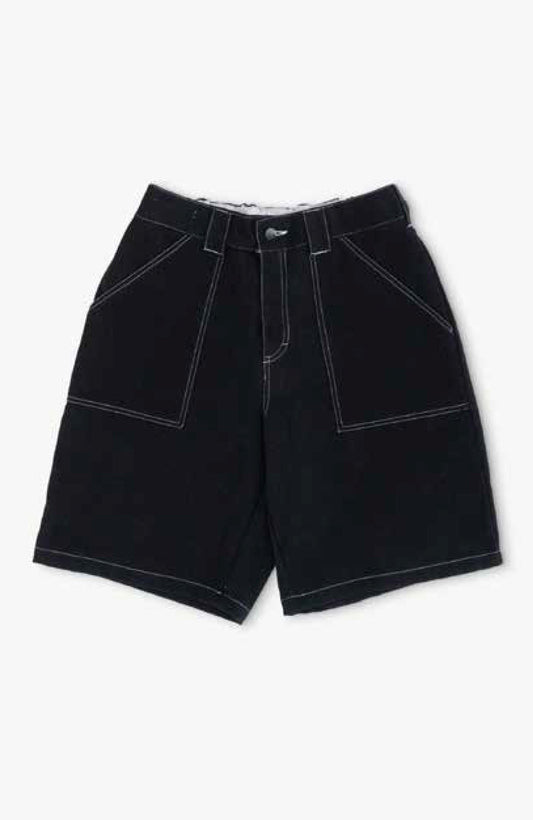 Painter Shorts  - Black denim w. white stitiching