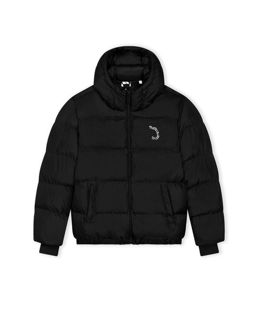Spray Hooded Puffer Jacket - Black