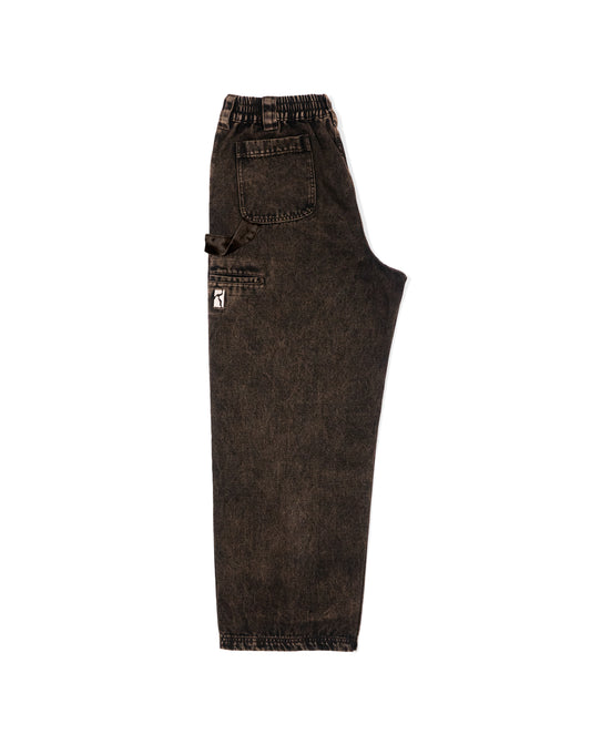 Split Pant - Brown Acid Denim Wash view 2