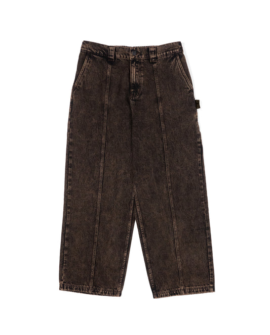 Split Pant - Brown Acid Denim Wash
