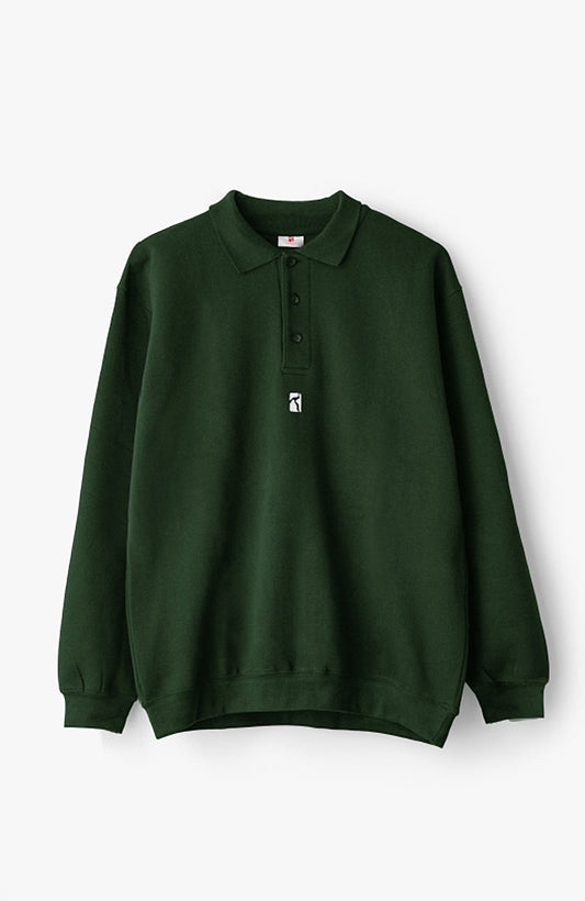 Heavy Polo Sweat - Bottle green