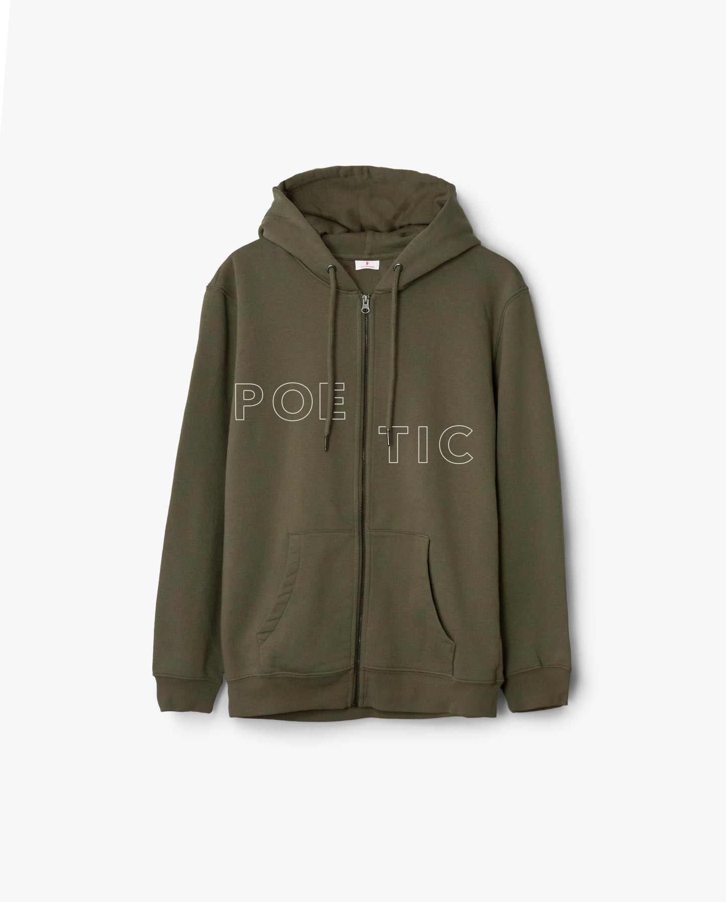 Poetic Outline zip hood - Olive green