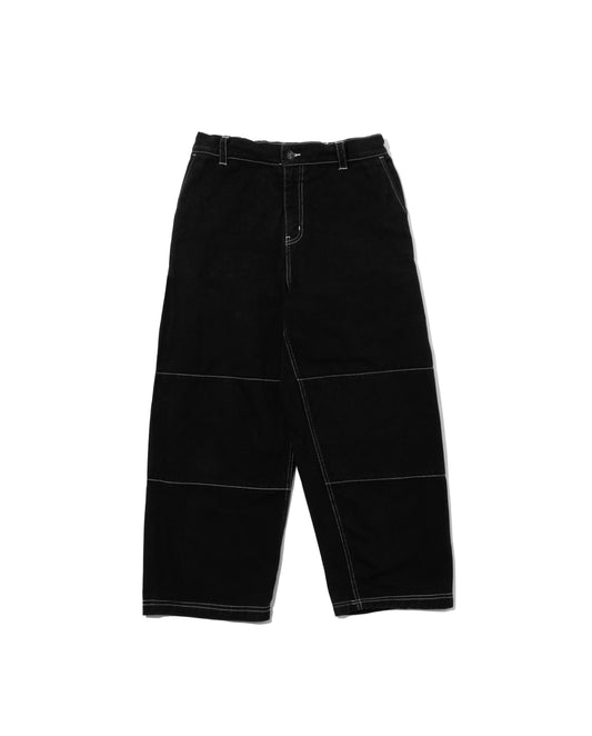 Sculptor pant - Black denim w. white stitching