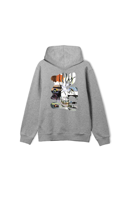 Shaped Collage Hoodie - Heather Grey