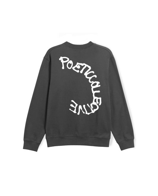 Spray Text Crewneck - Iron Grey