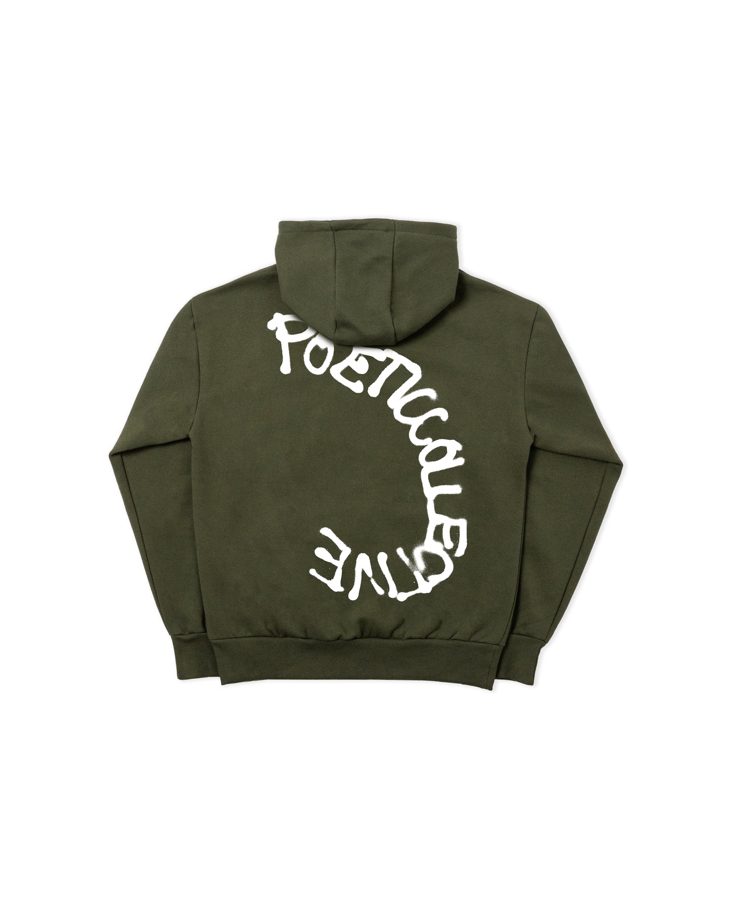Double Zip Spray Hoodie - Olive