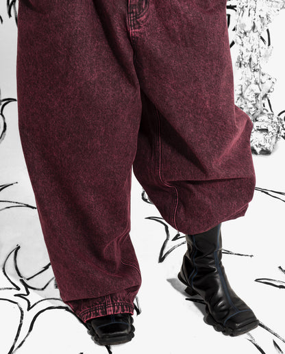 Ballon Pant - Red Acid Denim Wash