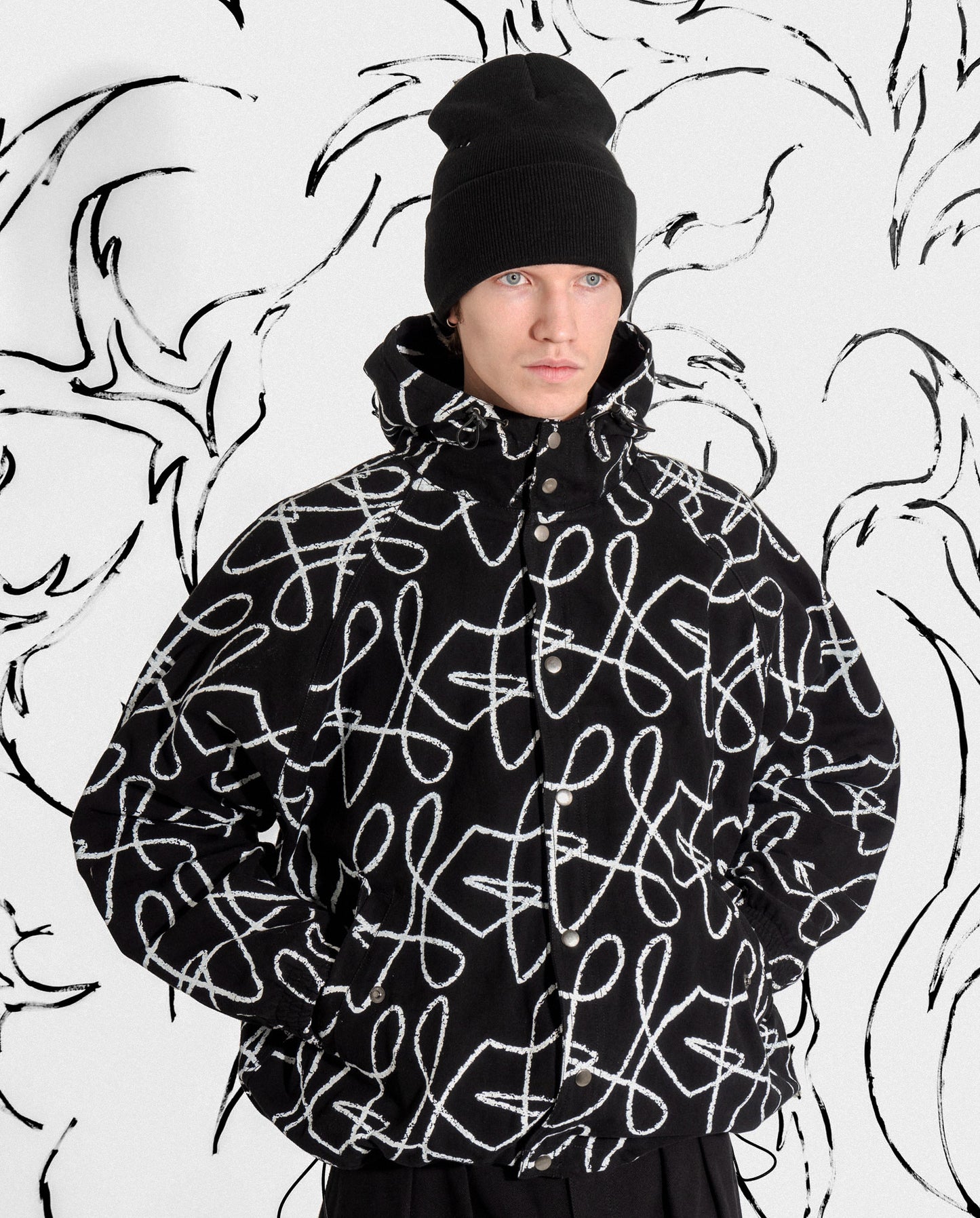 Boxy Doodle Jacket - Black