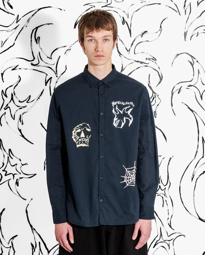 Three Prints Shirt - Navy