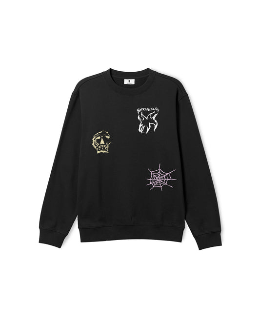 Three Prints Crewneck - Black