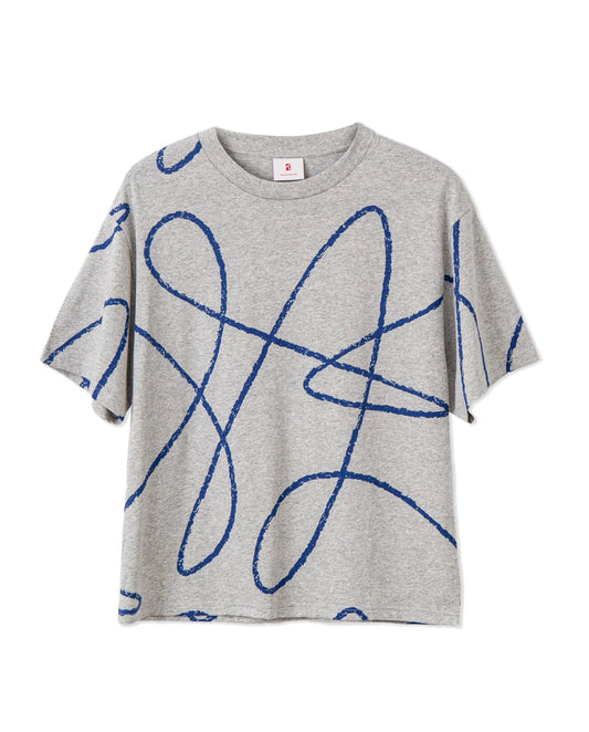 Doodle Pattern T-shirt - Heather Grey