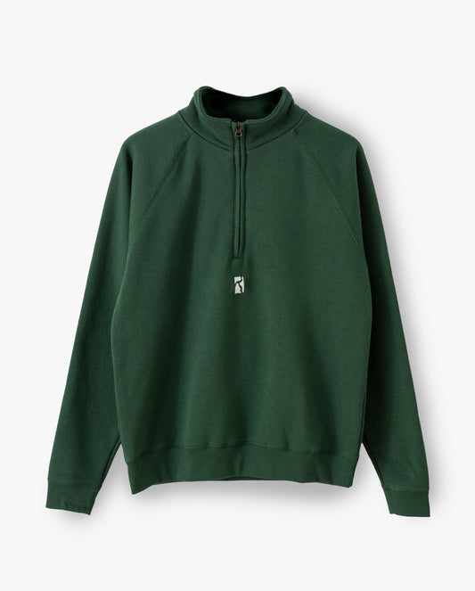 Half-zip sweater bottle green