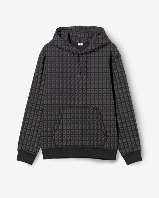 All over logo hoodie - black/grey