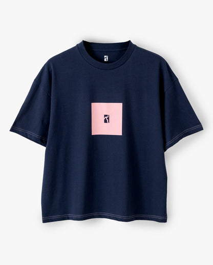 Premium Box T-Shirt – Navy / Pink