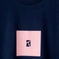 Premium Box T-shirt – Navy / Pink