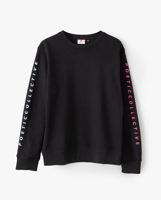 Sleeve print crewneck Black