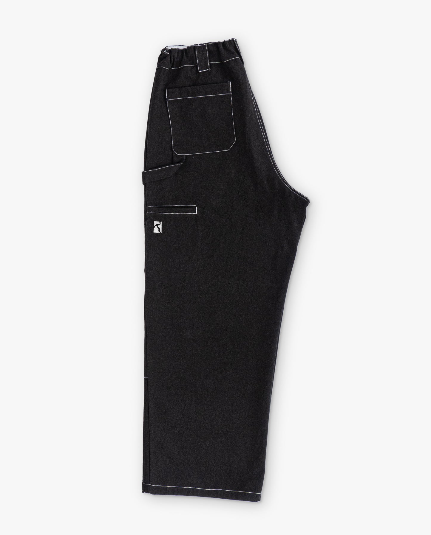 Sculptor pant - Black denim w. white stitching